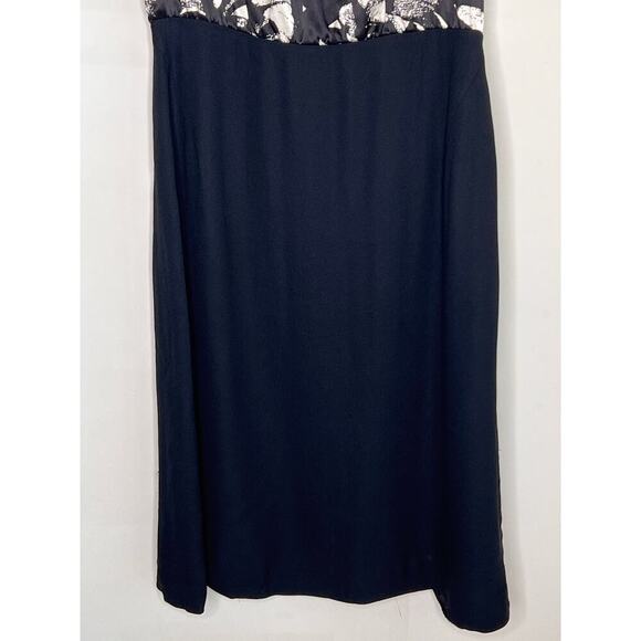 L.K. Bennett Silk Floral Cap Sleeve Cocktail Dress Black/White Women's Size 6 - Picture 4 of 12
